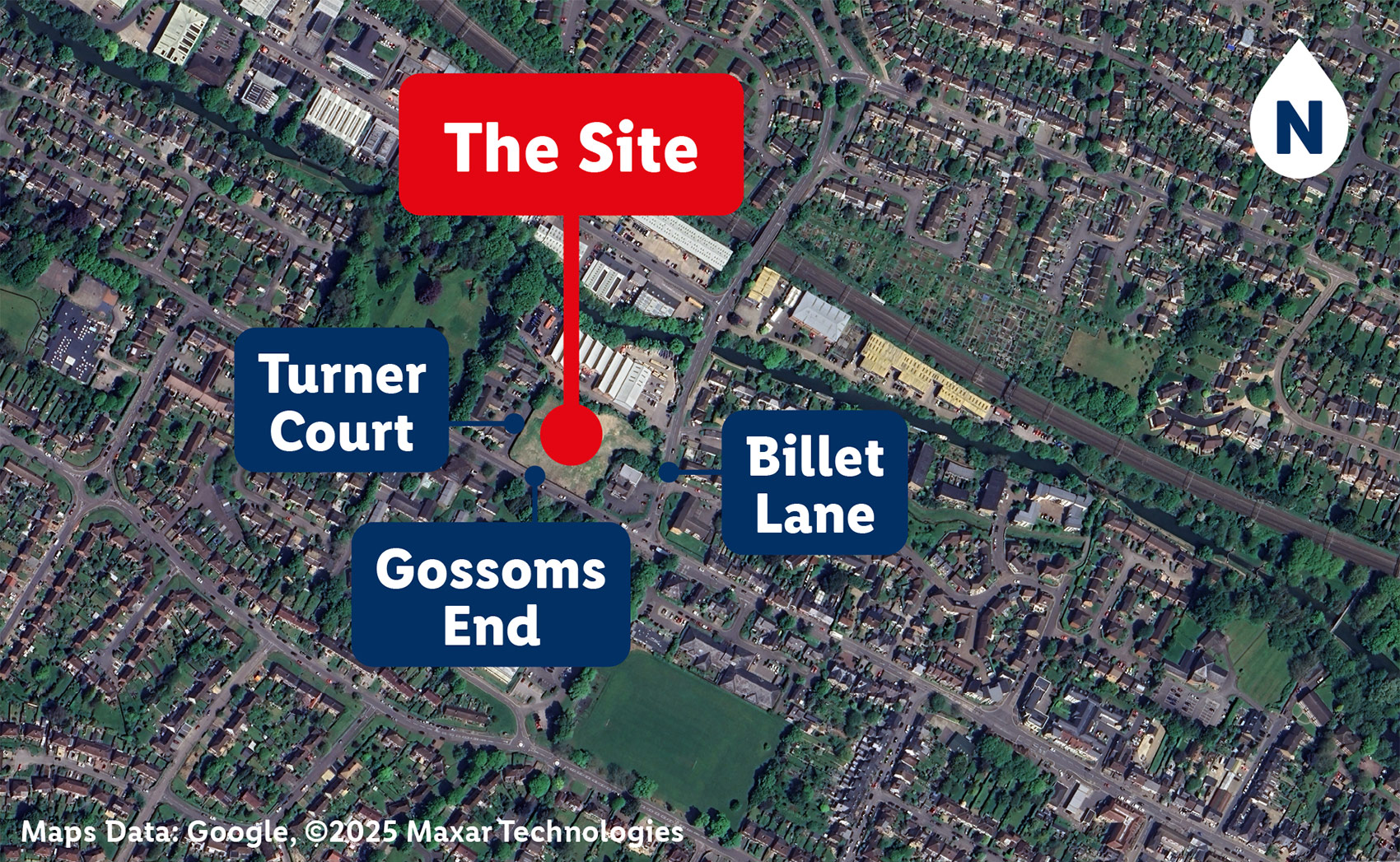 aerial photograph of the site wider context